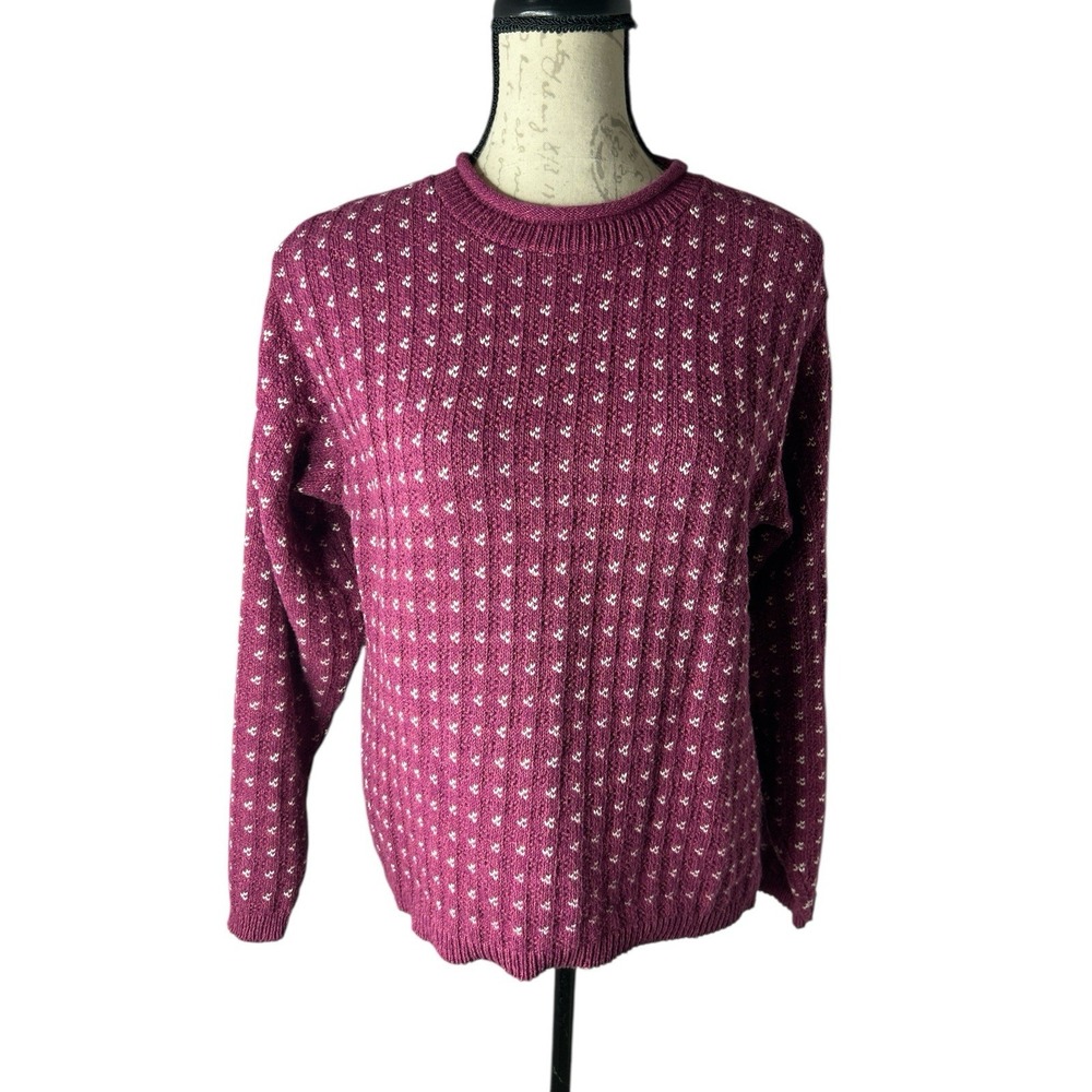 VTG‎ Alps Fine Womens Apparel S Pink Speckled Sweater Crewneck VTG 90s Fair Isle